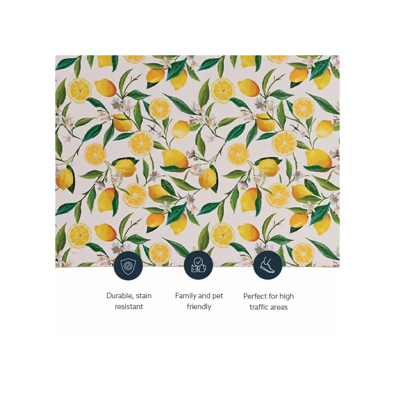 Laysan Home Transitional Washable Polyester 2'x8' Rug in Ivory and Yellow