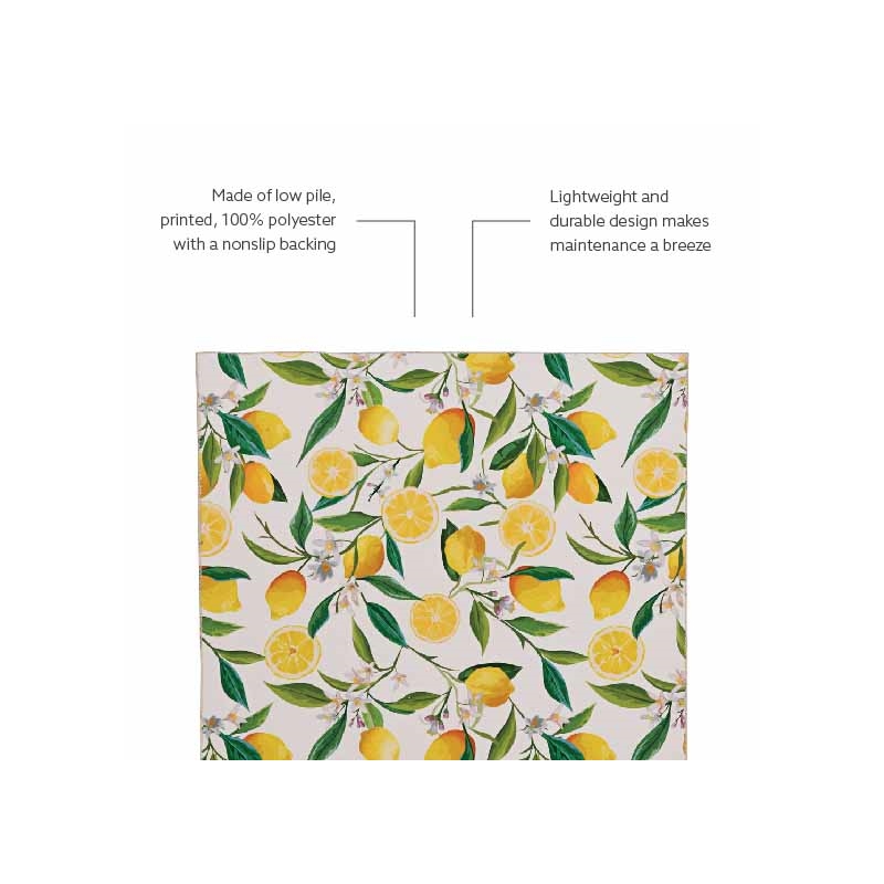 Laysan Home Transitional Washable Polyester 2'x8' Rug in Ivory and Yellow