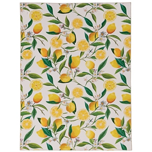laysan home transitional washable polyester 3'x5' rug in ivory and yellow