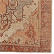 Laysan Home Traditional Machine Made Polyester 3'x5' Rug in Ivory and Rust