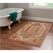 Laysan Home Traditional Machine Made Polyester 3'x5' Rug in Ivory and Rust