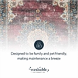Laysan Home Transitional Washable Polyester 2'x3' Rug in Ivory and Burgundy