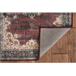 Laysan Home Transitional Washable Polyester 2'x3' Rug in Ivory and Burgundy