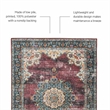 Laysan Home Transitional Washable Polyester 2'x3' Rug in Ivory and Burgundy