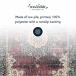 Laysan Home Transitional Washable Polyester 3'x5' Rug in Ivory and Burgundy