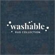 Laysan Home Transitional Washable Polyester 3'x5' Rug in Teal Blue and Rust
