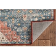 Laysan Home Transitional Washable Polyester 3'x5' Rug in Teal Blue and Rust
