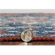 Laysan Home Transitional Washable Polyester 3'x5' Rug in Teal Blue and Rust