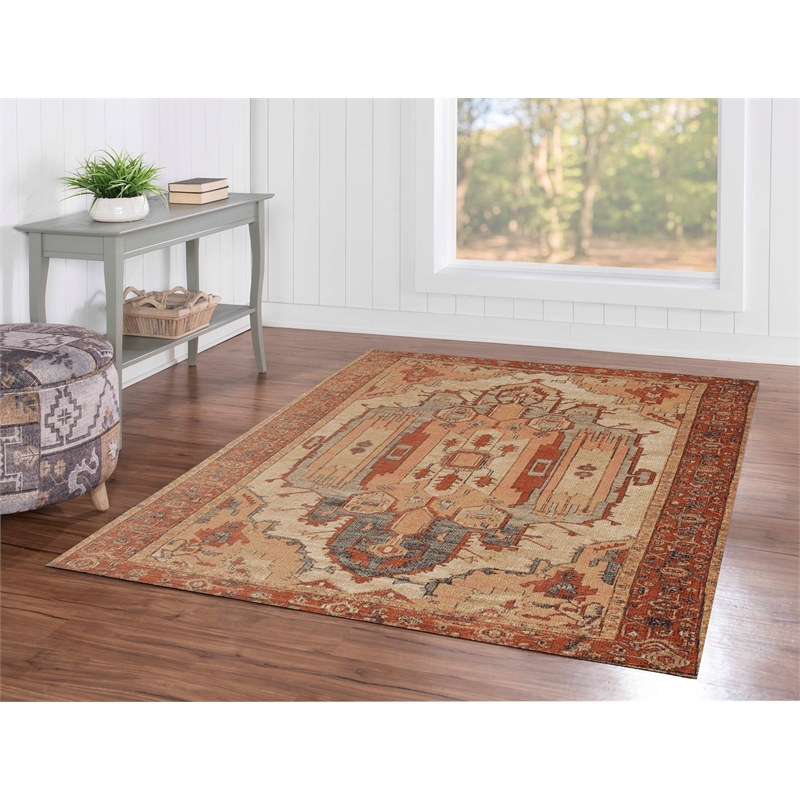 Laysan Home Traditional Machine Made Polyester 5'x7'6