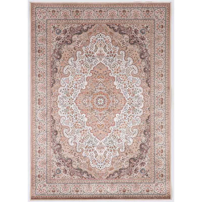 Laysan Home Traditional Woven Polyester 5'x7' Rectangle Rug in Ivory and Gold