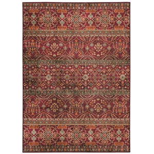 laysan home transitional washable polyester 3'x5' rug in garnet red and ivory