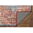 Laysan Home Transitional Washable Polyester 2'x3' Rug in Rust Orange and Ivory