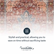 Laysan Home Transitional Washable Polyester 2'x3' Rug in Rust Orange and Ivory