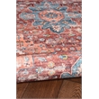 Laysan Home Transitional Washable Polyester 5'x7' Rug in Rust Orange and Ivory