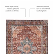 Laysan Home Transitional Washable Polyester 5'x7' Rug in Rust Orange and Ivory