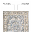 Laysan Home Transitional Washable Polyester 2'x3' Rectangle Rug Gray and Beige