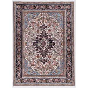 Laysan Home Traditional Woven Polyester 2'2&quotx3'2&quot Rectangle Rug in Ivory / Blue