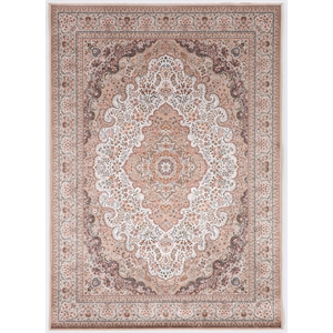 Laysan Home Traditional Woven Polyester 2'2&quotx3'2&quot Rectangle Rug in Ivory / Gold