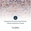Laysan Home Transitional Washable Polyester 2'x3' Rectangle Rug in Ivory / Gold
