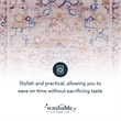 Laysan Home Transitional Washable Polyester 2'x3' Rectangle Rug in Ivory / Gold