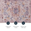 Laysan Home Transitional Washable Polyester 2'x3' Rectangle Rug in Ivory / Gold