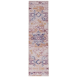 Laysan Home Transitional Washable Polyester 2'x8' Rectangle Rug in Ivory / Gold
