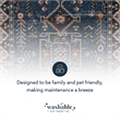 Laysan Home Transitional Washable Polyester 2'x3' Rectangle Rug in Navy / Ivory
