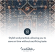 Laysan Home Transitional Washable Polyester 2'x3' Rectangle Rug in Navy / Ivory