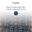 Laysan Home Transitional Washable Polyester 2'x3' Rectangle Rug in Navy / Ivory