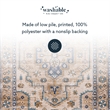 Laysan Home Transitional Washable Polyester 2'x3' Rectangle Rug in Ivory / Gold
