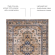 Laysan Home Transitional Washable Polyester 2'x3' Rectangle Rug in Ivory / Gold