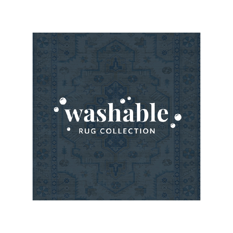 Laysan Home Transitional Washable Polyester 2'x3' Rectangle Rug in Ivory / Gold