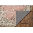 Laysan Home Transitional Washable Polyester 2'x3' Rectangle Rug in Pink / Ivory