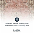 Laysan Home Transitional Washable Polyester 2'x8' Rectangle Rug in Pink / Ivory