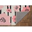 Laysan Home Transitional Washable Polyester 2'x8' Rectangle Rug in Ivory / Pink