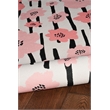 Laysan Home Transitional Washable Polyester 3'x5' Rectangle Rug in Ivory / Pink
