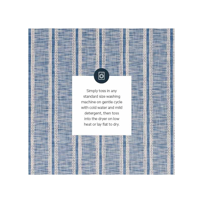 Laysan Home Transitional Washable Polyester 2'x3' Rectangle Rug in Ivory / Blue