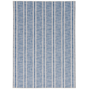 laysan home transitional washable polyester 5'x7' rectangle rug in ivory / blue