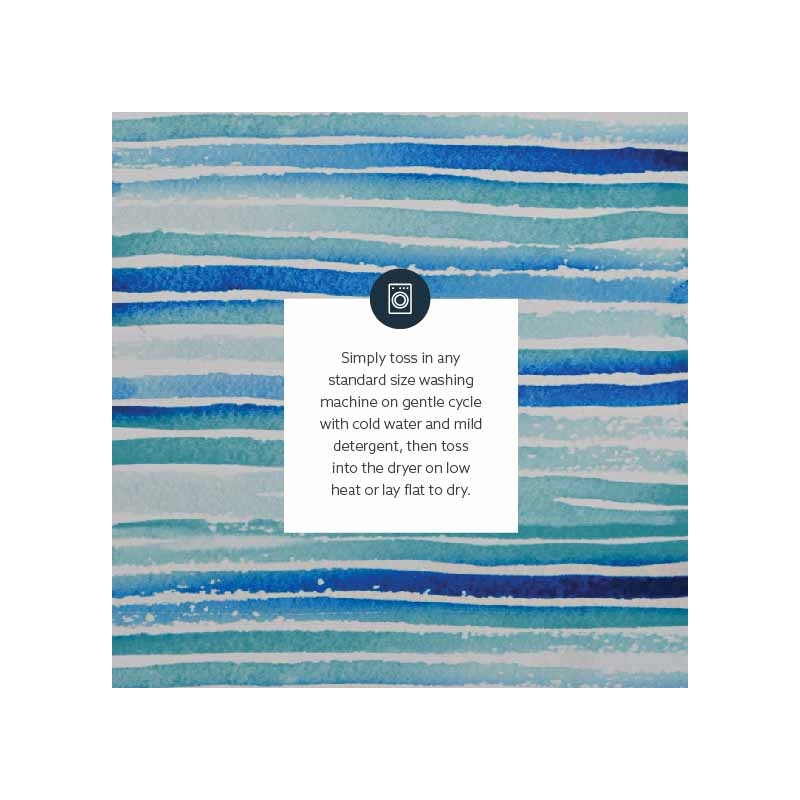 Laysan Home Transitional Washable Polyester 3'x5' Rectangle Rug in Ivory / Blue