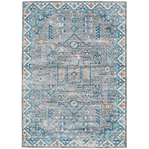 Laysan Home Transitional Washable Polyester 2'x3' Rectangle Rug in Gray / Green