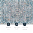 Laysan Home Transitional Washable Polyester 2'x3' Rectangle Rug in Gray / Green