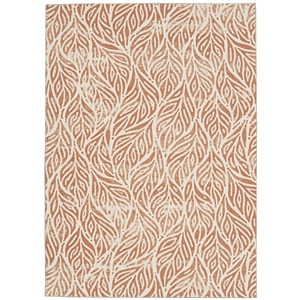laysan home transitional washable polyester 3'x5' rectangle rug in ivory / rust