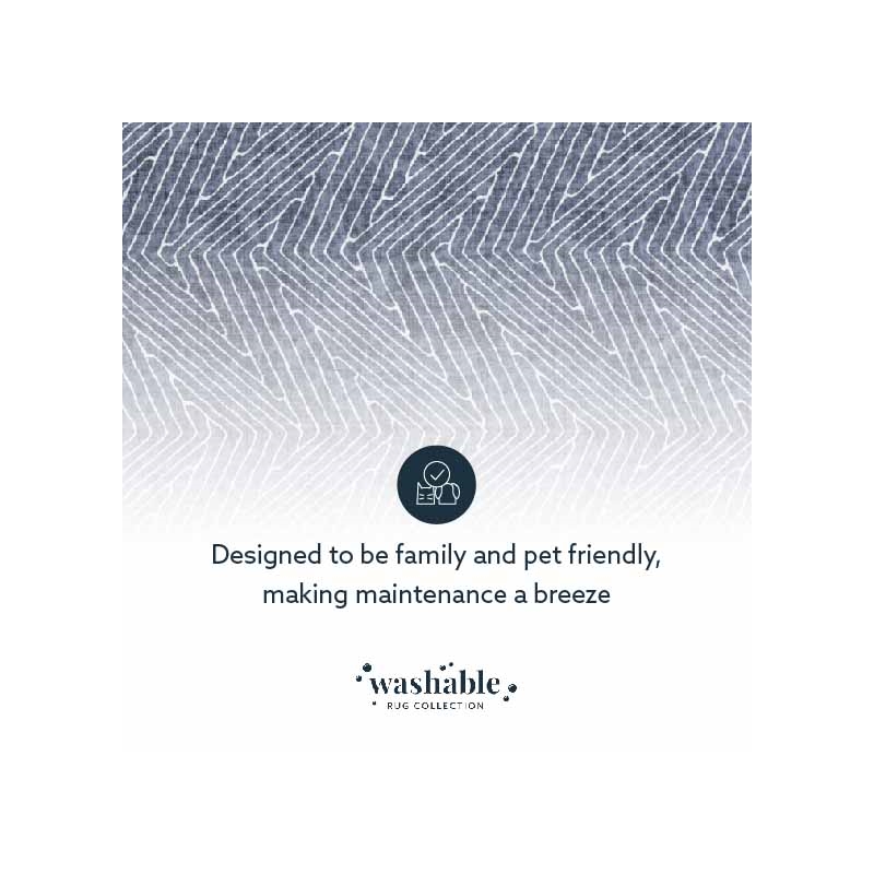 Laysan Home Transitional Washable Polyester 2'x8' Rectangle Rug in Gray / Ivory