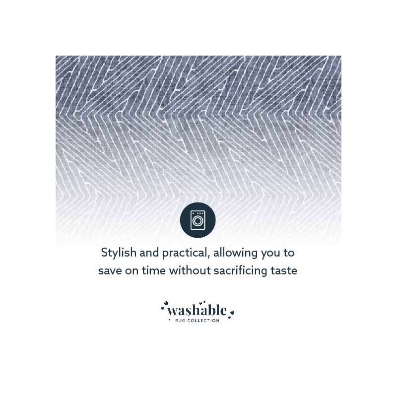 Laysan Home Transitional Washable Polyester 2'x8' Rectangle Rug in Gray / Ivory