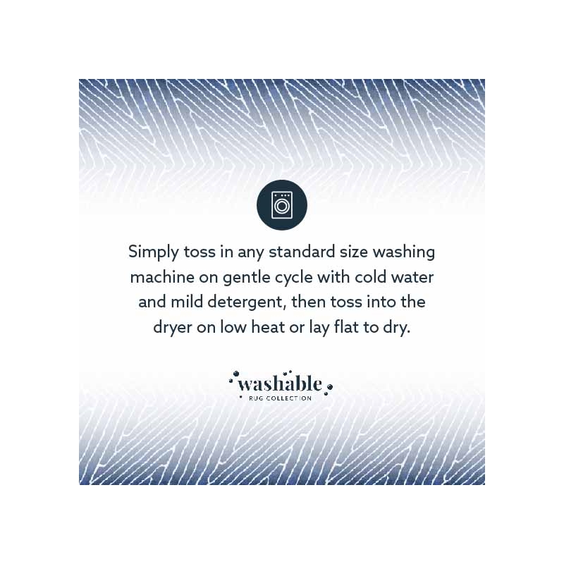 Laysan Home Transitional Washable Polyester 2'x3' Rectangle Rug in Blue / Ivory