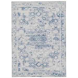 Laysan Home Transitional Washable Polyester 2'x3' Rectangle Rug in Gray / Ivory