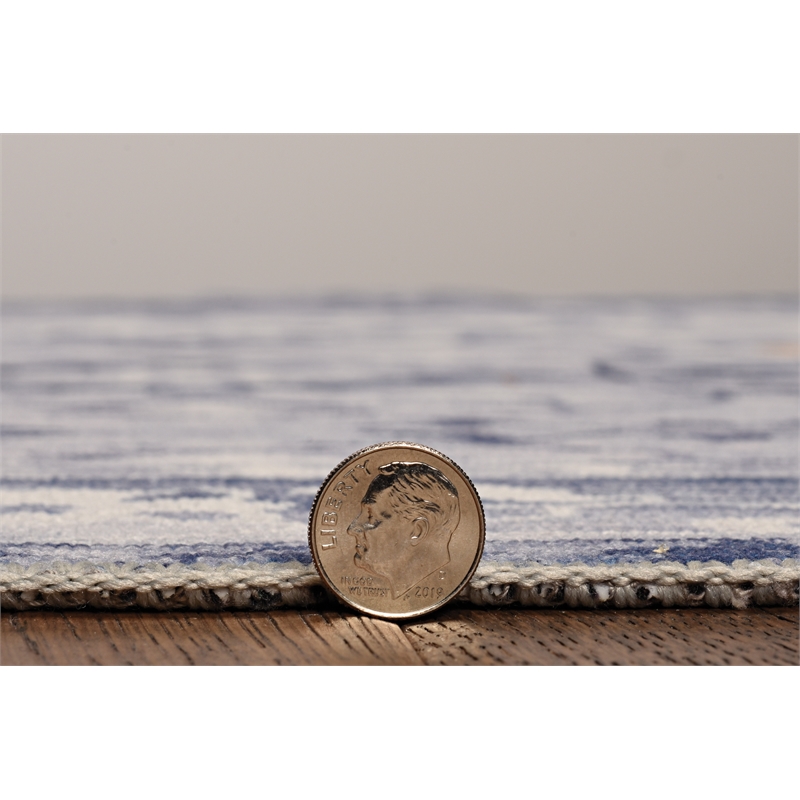 Laysan Home Transitional Washable Polyester 3'x5' Rectangle Rug in Gray / Ivory