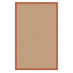 Laysan Home Transitional Machine Tufted Wool 4'x6' Rug in Sisal and Burnt Orange