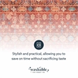 Laysan Home Transitional Washable Polyester 2'x3' Rectangle Rug in Red and Ivory