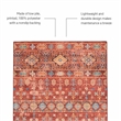Laysan Home Transitional Washable Polyester 2'x3' Rectangle Rug in Red and Ivory